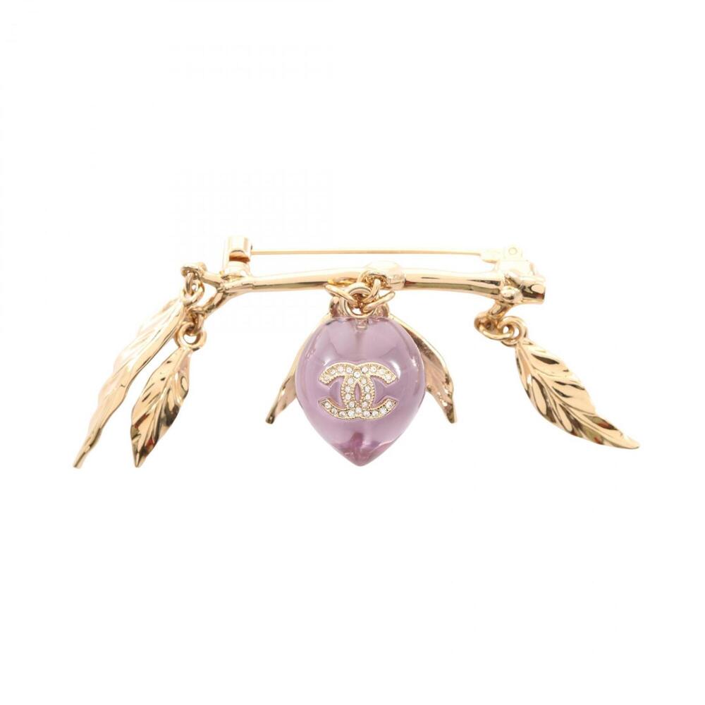 CHANEL Authentic Pink Logo Brooch